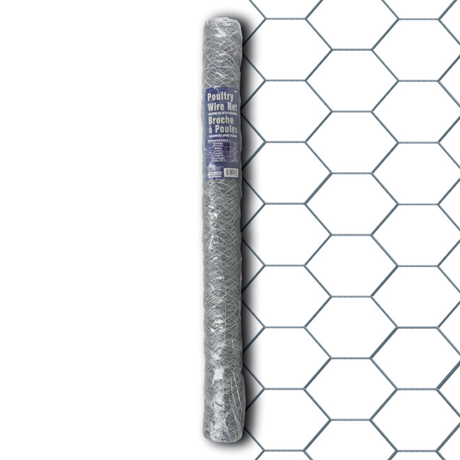 Ben-Mor 24GA Wire Cloth - Chicken Rolled Fencing - Grey - 36-in H x 25-ft L