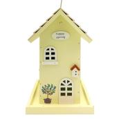 Holland Greenhouse Happy Yellow Synthetic Wood Bird Feeder -  10.5-in