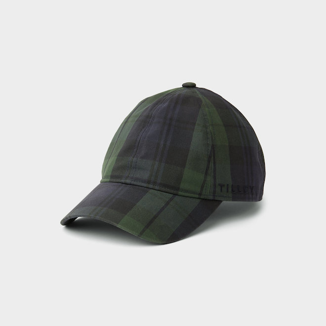 Tilley Waxed Unisex Baseball Cap in Cotton Duck Small/Medium Size - Plaid Navy