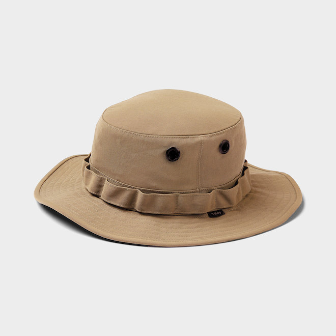 Tilley Men's Canyon Bucket Hat Water Repellent Small Size - Khaki Brown