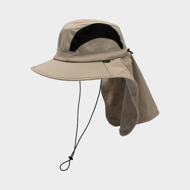 Tilley Men's Sun Hat with Cape in Recycled Nylon Small Size - Taupe