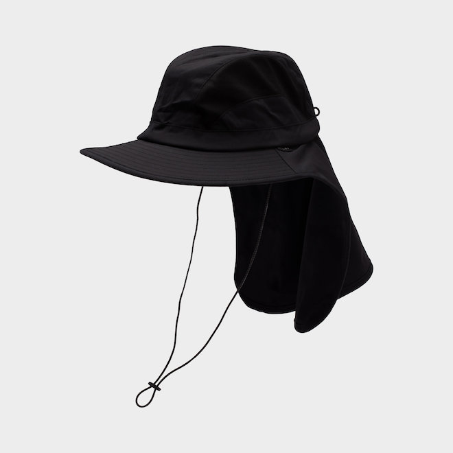 Tilley Men's Sun Hat with Cape in Recycled Nylon Large Size - Black