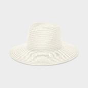 Chapeau Panama Tilley pour femmes en paille tressée petit/moyen, blanc cassé