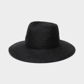 Chapeau Panama Tilley pour femmes en paille tressée petit/moyen, noir