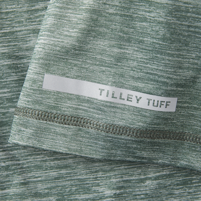 Chandail à manches courtes Tilley Tuff pour homme en nylon vert extensible, petit