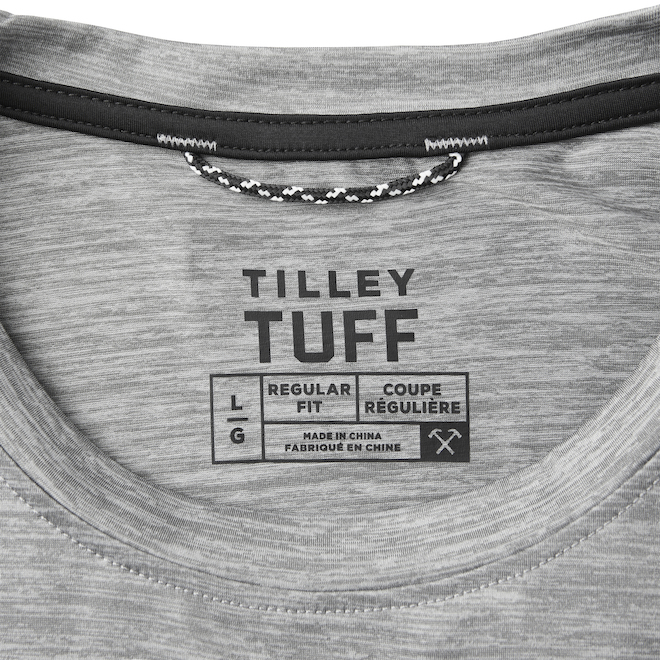 Tilley Tuff Men's T-Shirt in Stretchable Grey Nylon - Medium