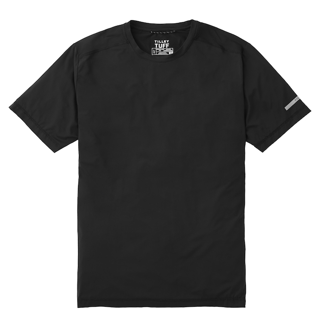 Tilley Tuff Men's T-Shirt in Stretchable Black Nylon - Medium