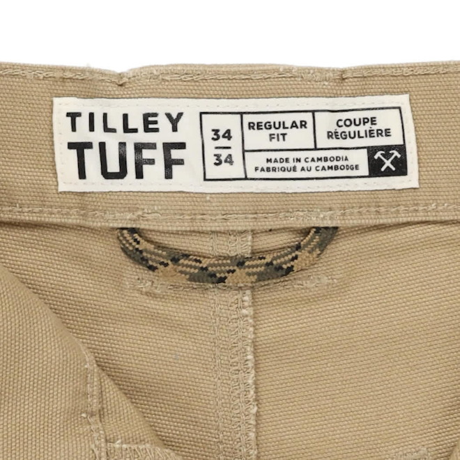 Tilley Tuff Utility Pant in Cotton for Men with 5 Pockets 42 x 32 - Tan