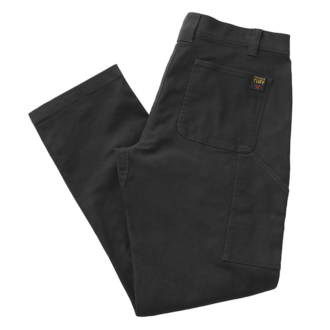 Tilley Tuff Utility Pant in Cotton for Men with 5 Pockets 34 x 34 -Black