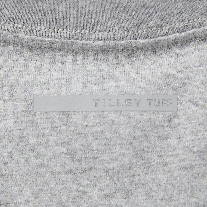 Chandail à manches courtes Legacy Tilley Tuff en coton gris pour homme avec poche, petit