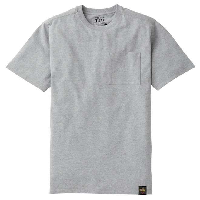 Tilley Tuff Legacy Men's T-Shirt with Pocket in Grey Cotton - Medium