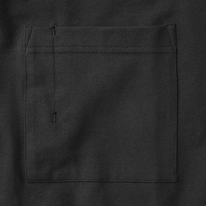 Chandail à manches courtes Legacy Tilley Tuff en coton noir pour homme avec poche, très grand