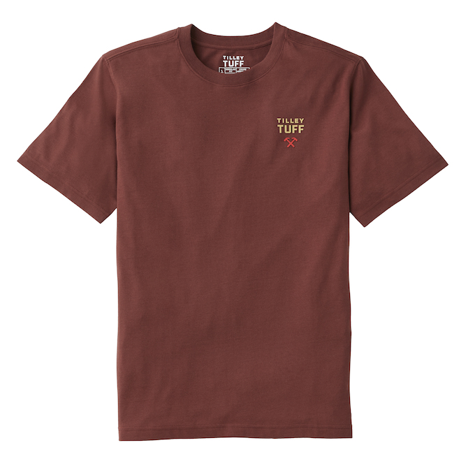 Tilley Tuff Core Men's T-Shirt in Maroon Cotton - Small