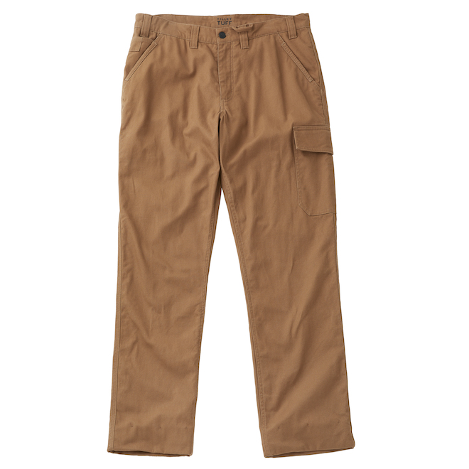 Tilley Tuff Utility Pant in Flannel-Lined Cotton for Men with 7 Pockets 42 x 32 - Sand