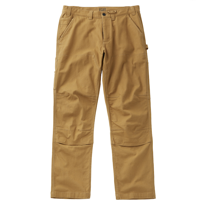 Tilley Tuff Utility Pant in Flannel-Lined Cotton for Men with 7 Pockets 32 x 32 - Sand