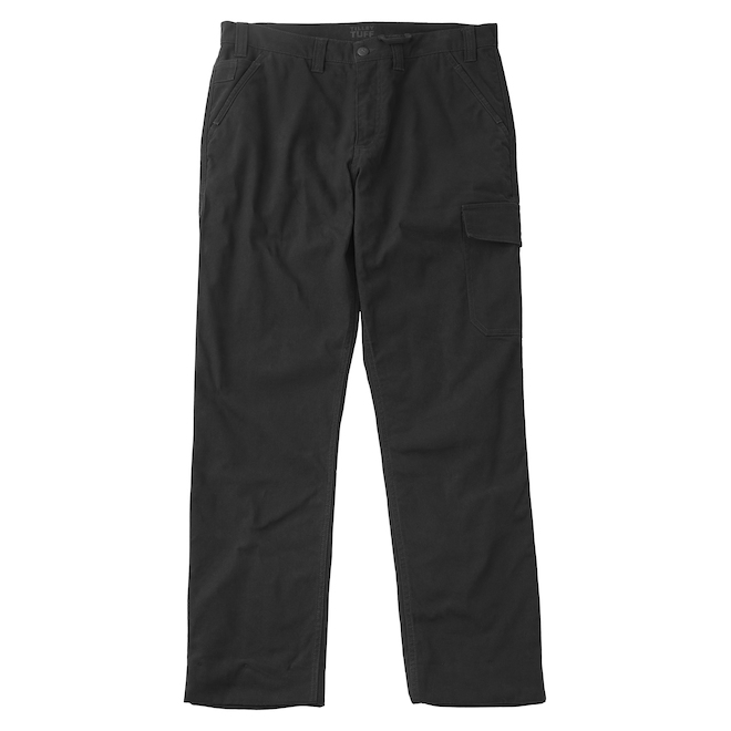 Tilley Tuff Utility Pant in Flannel-Lined Cotton for Men with 7 Pockets 34 x 34 - Black