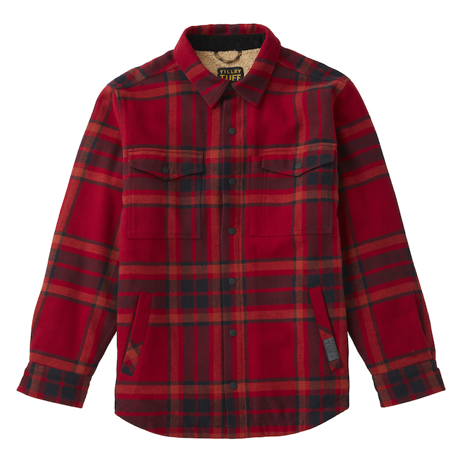 Tilley Tuff Lined Work Jacket for Men in Flannel Red Plaid - XX-Large