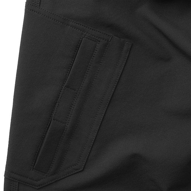 Pantalon Tech Shield Tilley Tuff pour hommes en tissu à coquille souple avec 8 poches 38 x 32, noir