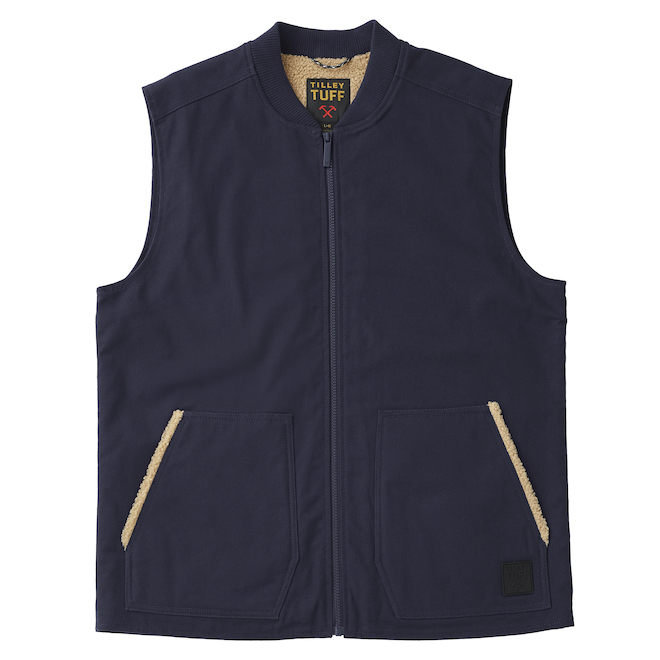 Tilley Tuff Lined Sleeveless Vest for Men in Navy Cotton - X-Large