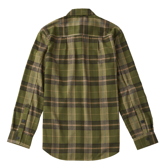 Chemise de travail Tilley Tuff en flanelle pour homme olive à carreaux, très grand