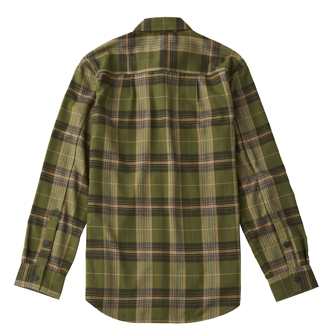 Tilley Tuff Flannel Button-Down Work Shirt for Men in Olive Plaid - 3X-Large