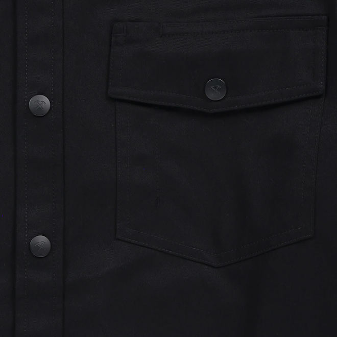 Tilley Tuff Button-Down Work Shirt for Men in Black Cotton/Polyester - Medium