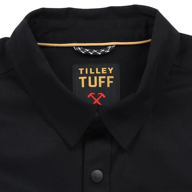 Tilley Tuff Button-Down Work Shirt for Men in Black Cotton
