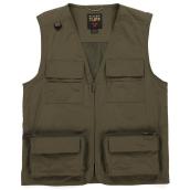Tilley Tuff Sleeveless Utility Vest in Olive Polyester with 6 Pockets - X-Large