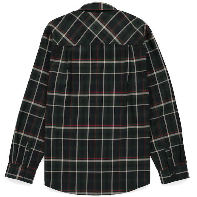 Tilley Tuff Long-Sleeve Work Shirt for Men in Plaid Dark Green Cotton - Small