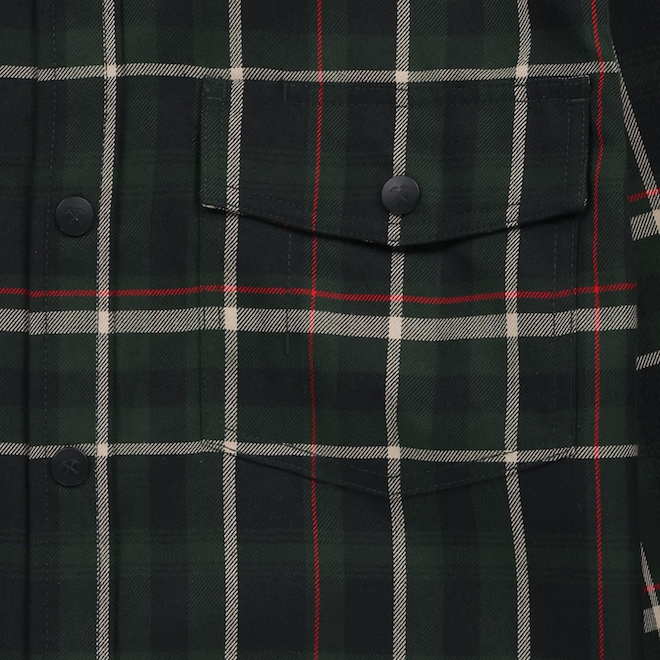 Tilley Tuff Long-Sleeve Work Shirt for Men in Plaid Dark Green Cotton - Small
