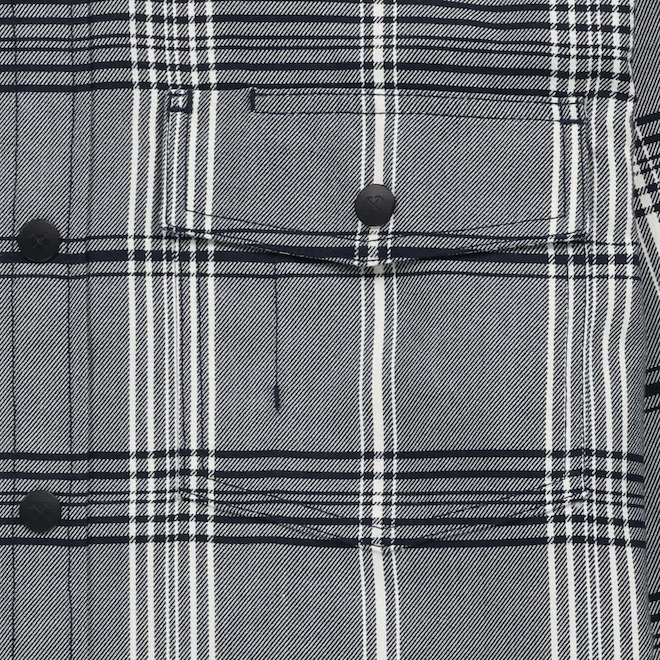 Tilley Tuff Long-Sleeve Work Shirt for Men in Plaid Indigo Cotton - Small