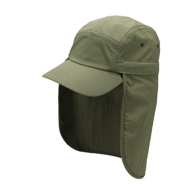 Tilley Tuff Sun Protection Hat for Men in Olive Nylon with Removable Panel - Small/Medium