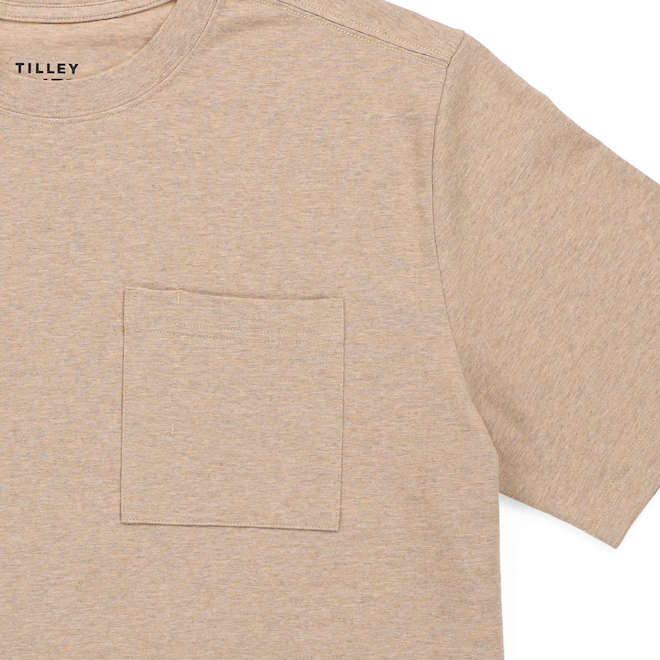 Tilley Tuff Legacy T-Shirt for Men in Brown Cotton with Pocket - X-Large