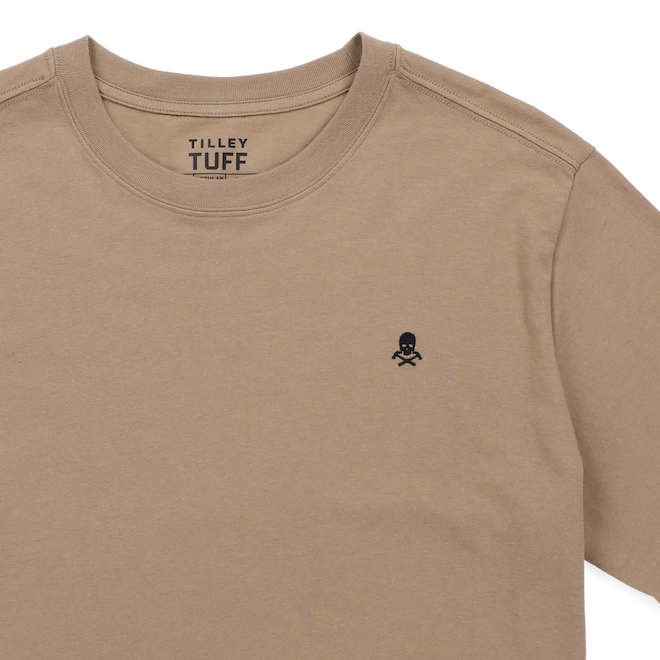 Tilley Tuff T-Shirt for Men in Sepia Cotton with Logo - Medium