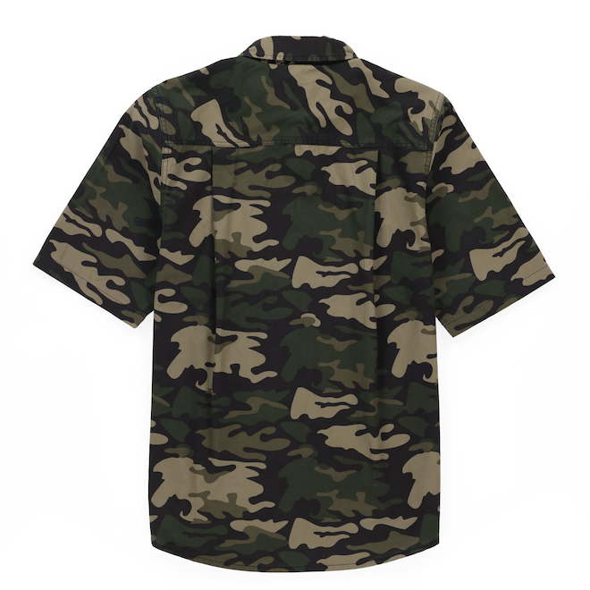 Tilley Tuff Short-Sleeve Work Shirt for Men in Camouflage Olive Cotton - Large