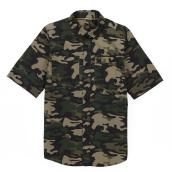 Chemise de travail Tilley Tuff à manches courtes pour hommes en coton olive camoufflage, 3T grand
