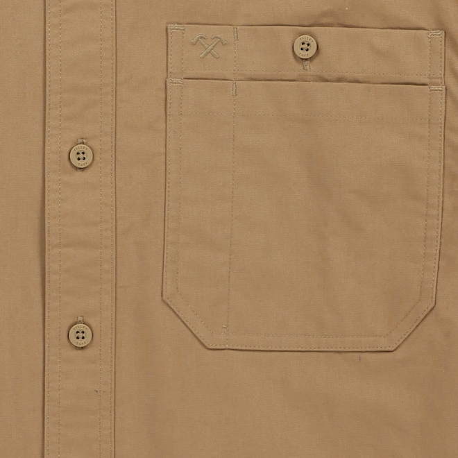 Tilley Tuff Short-Sleeve Work Shirt for Men in Sand Cotton - Small