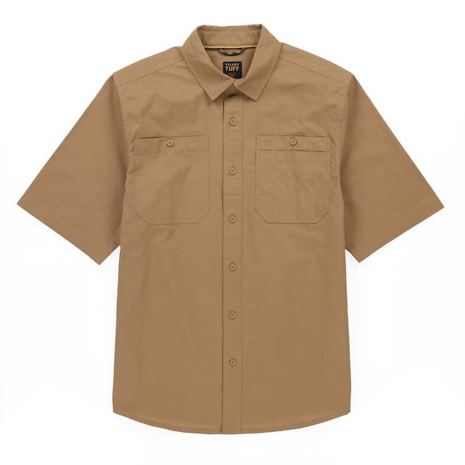 Tilley Tuff Short-Sleeve Work Shirt for Men in Sand Cotton - X-Large