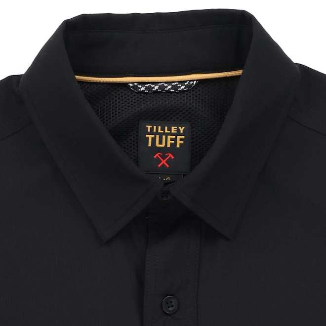Tilley Tuff Short Sleeve Work Shirt for Men in Black Polyester with 2 Pockets - Small