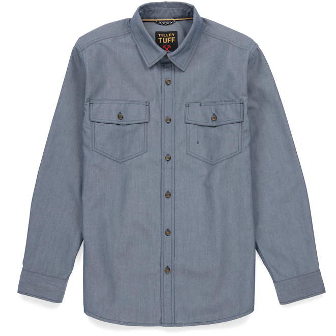 Tilley Tuff Long-Sleeve Work Shirt for Men in Polyester Denim - Medium