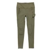 Tilley Tuff Legging in Olive Nylon for Women with 8 Pockets - Large