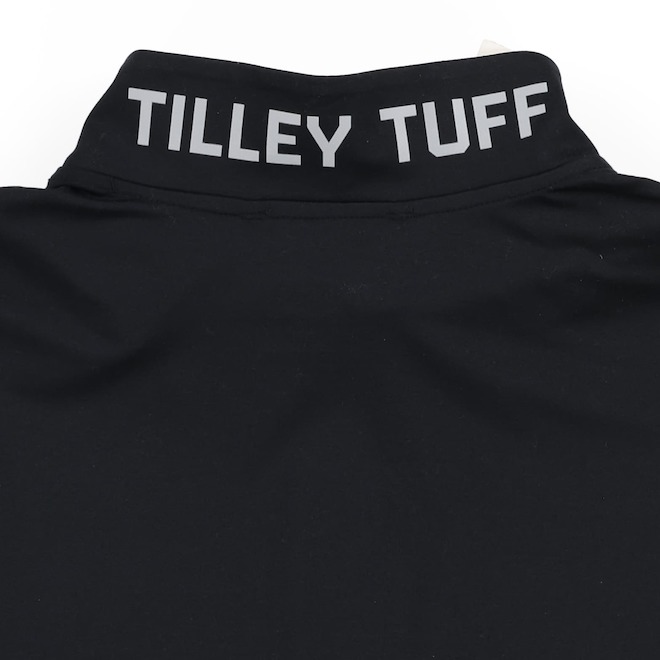 Tilley Tuff Long-Sleeve Technical Top for Men in Black Nylon with 1/4 Zip - Small