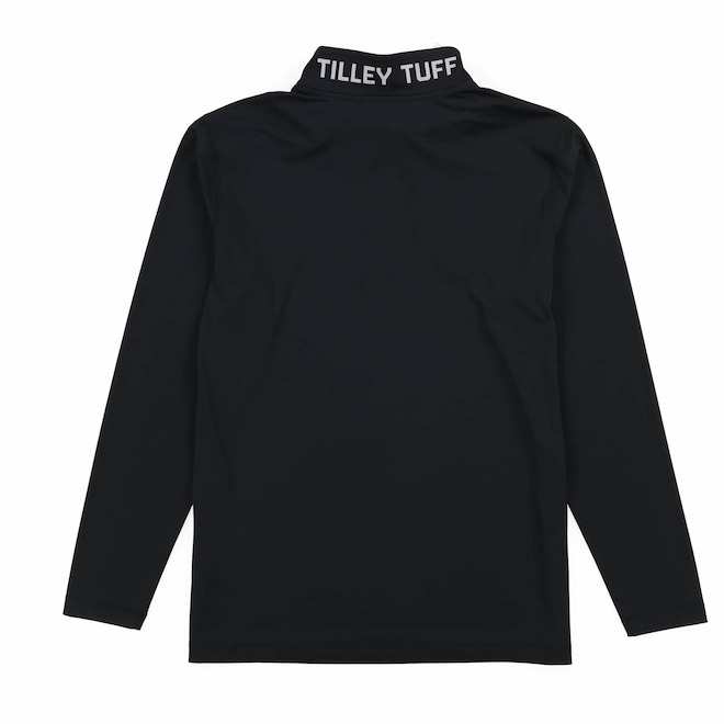 Tilley Tuff Long-Sleeve Technical Top for Men in Black Nylon with 1/4 Zip - Medium