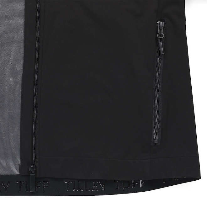 Tilley Tuff Lightweight Windbreaker Jacket for Men in Black Polyester with Air Vents - Small