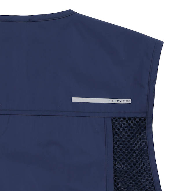 Tilley Tuff Sleeveless Utility Vest in Blue Polyester with 6 Pockets - Medium