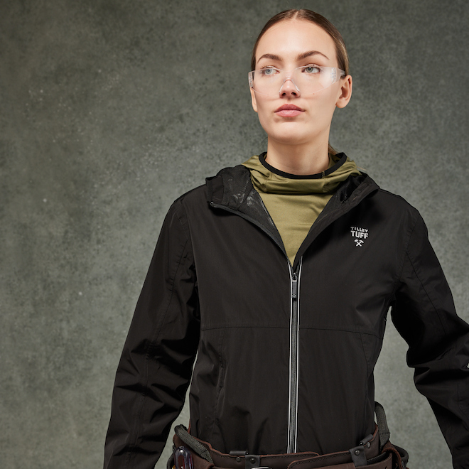 Tilley Tuff Windbreaker Jacket for Women Water-Repellent in Black Polyester - Small