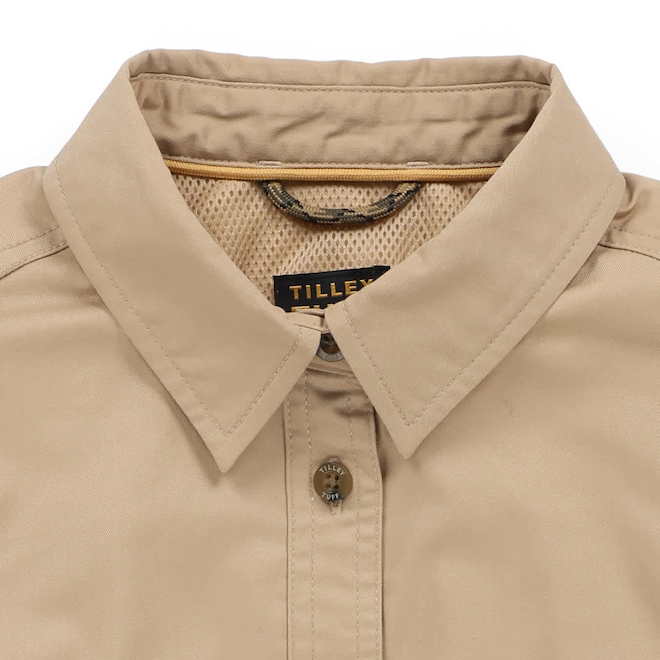 Tilley Tuff Long-Sleeve Work Shirt for Women in Sand Polyester - Medium