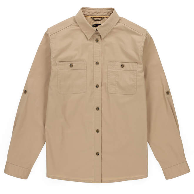 Tilley Tuff Long-Sleeve Work Shirt for Women in Sand Polyester - Large