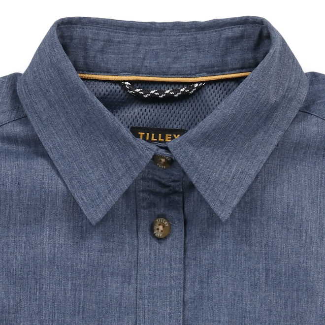 Tilley Tuff Long-Sleeve Work Shirt for Women in Polyester Denim - Large