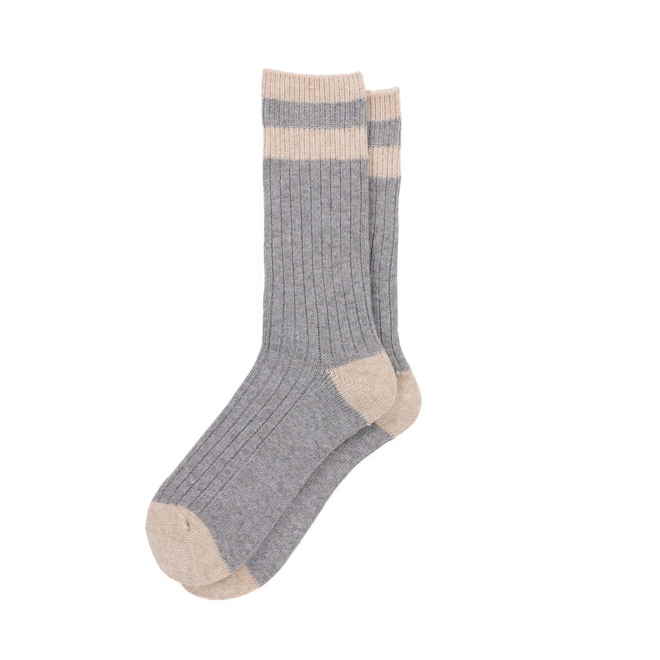 Tilley Tuff Wool Socks for Men in Tan and Grey One Size - Pack of 2